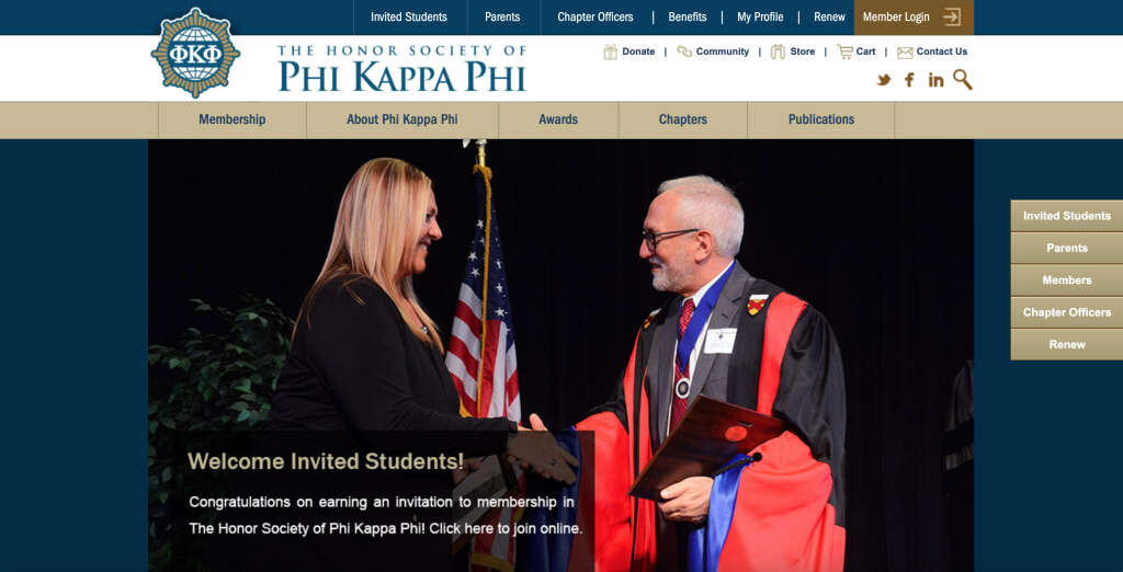 Phi Kappa Phi 公式ウェブサイト