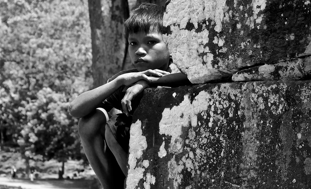 カンボジア人の少年