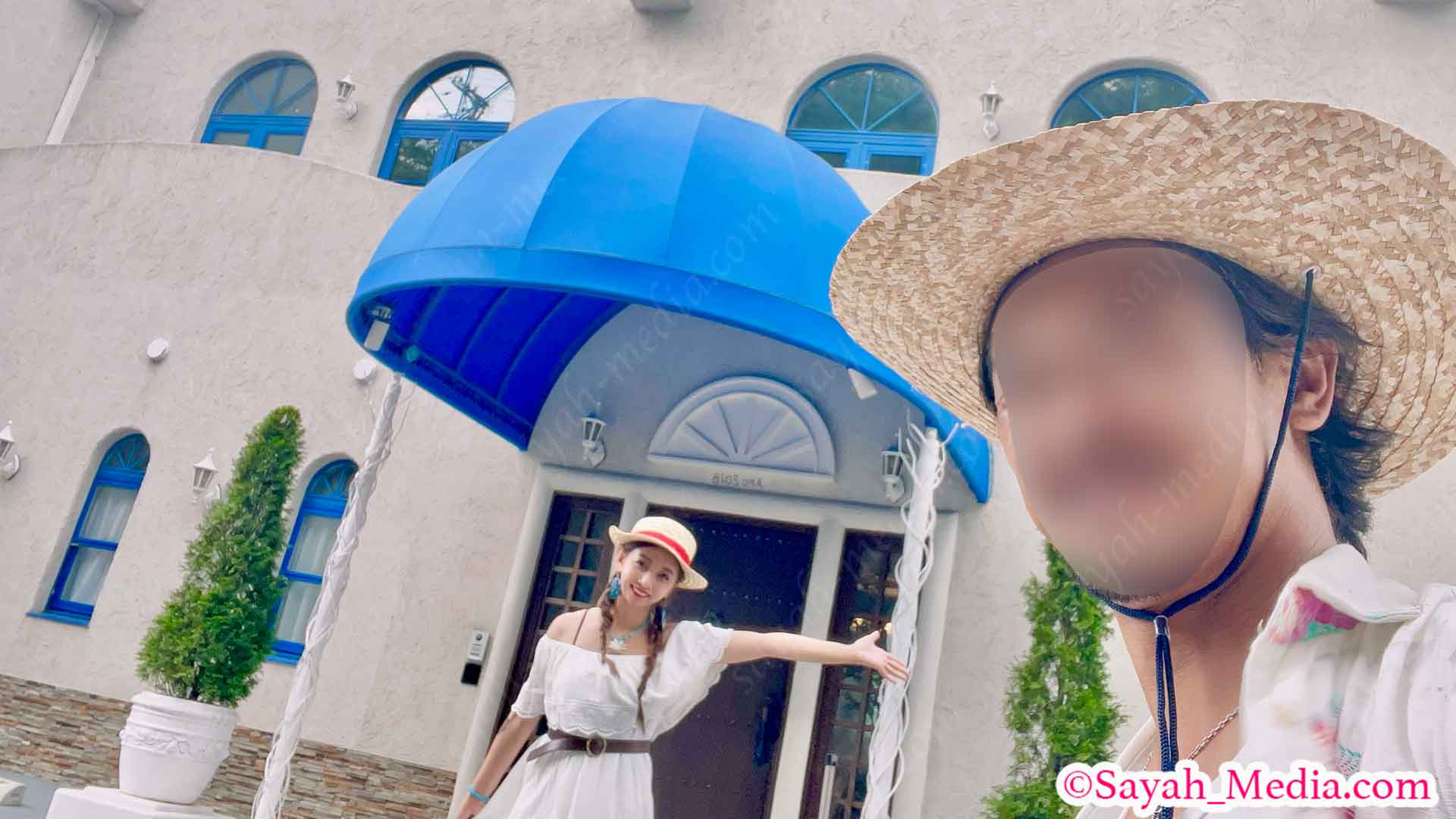 和歌山のギリシャ風リゾートホテル「エピカリス」の玄関